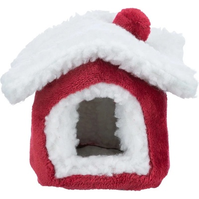 Trixie Xmas Cuddly CAVE plyšový domek pro myš/křečka 15 x 12 x 15 cm červená/bílá – Zboží Mobilmania