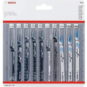 Bosch Комплект ножове за прободен трион с T-образна опашка за дърво и метал 10 части (2607011170)