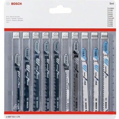 Bosch Комплект ножове за прободен трион с T-образна опашка за дърво и метал 10 части (2607011170)