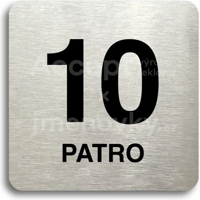 ACCEPT Piktogram 10 patro - stříbrná tabulka - černý tisk bez rámečku
