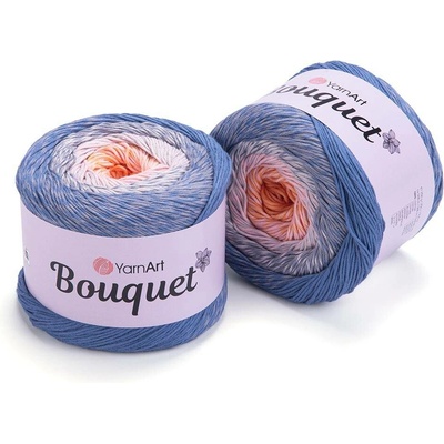 Yarn Art Bouquet 713 modrá šedá oranžová