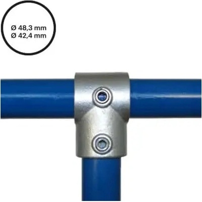 Konstrukční fitinka, spojka ocelových trubek pr. 48,3 mm | pr. 42,4 mm – redukční odbočka 101-D48/C42