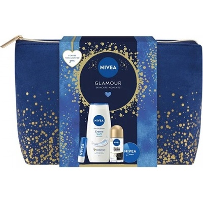 Nivea Подаръчен Комплект Nivea Glamour + тъмно син несесер