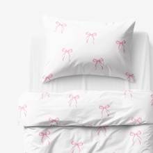 Goldea dětské bavlna povlečení růžové mašličky 140x200 70x90