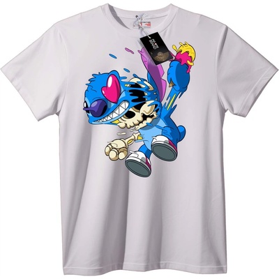 NOONEBRAND Тениска Синя Картунска Skull - 4XL, White