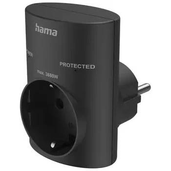 Image 1 of Hama Контакт с вградена защита от пренапрежение, черен (hama-223325)