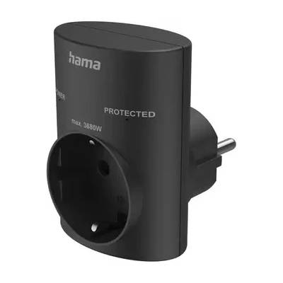 Hama Контакт с вградена защита от пренапрежение, черен (hama-223325)