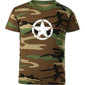 DRAGOWA детска тениска с къс ръкав Звезда, камуфлаж (7215)
