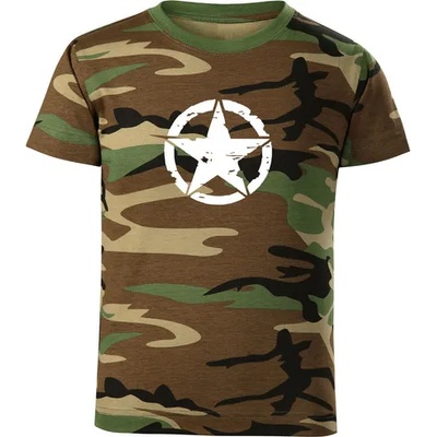 DRAGOWA детска тениска с къс ръкав Звезда, камуфлаж (7215)