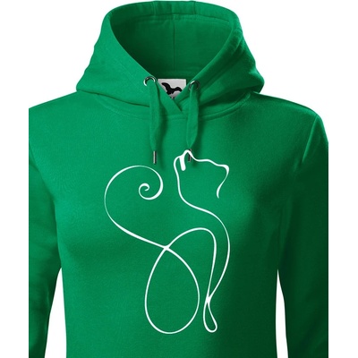 Canvas dámská mikina stylová kočka Zelená – Zboží Dáma
