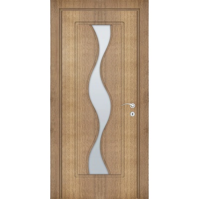 Uni Doors Интериорна врата Волна - остъклена - златен дъб (цена без монтаж)