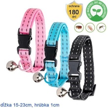 Nobleza Antiparazitní nylonový obojek černý 15-23 cm