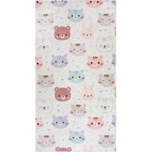 Vitaus Детски килим подходящ за пране в цвят слонова кост 120x180 cm Cute Animals - Vitaus (KRN-KID-2130-120x180)