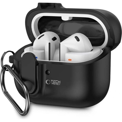 Tech-protect Калъф за Samsung Galaxy Buds 3 Pro/ 3 FE/ 3, Tech-Protect Slim Hook Case, Черен (5906302371082)