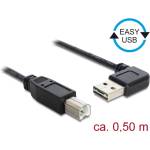 Delock Кабел Delock, EASY-USB 2.0 с конектор тип А, извит наляво/надясно, USB 2.0 с конектор тип Б