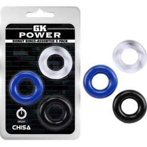 Chisa-novelties Пръстени Donut - Смесени 3 броя