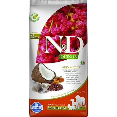 N&D Quinoa Dog Adult All Breeds Grain Free Skin & Coat Herring & Coconut 7 kg