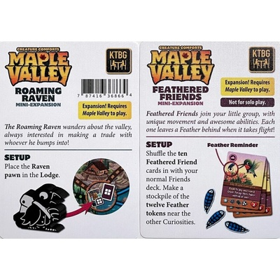 Kids Table Board Gaming Maple Valley: Roaming Raven and Feathered Friends Mini-Expansions