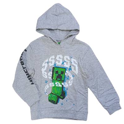 Fashion UK Chlapecká mikina MINECRAFT přes hlavu šedá Šedá, Velikost: 116