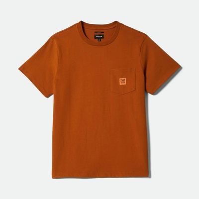 Brixton tričko Union Hw S/S Boxy Pkt Tee Rustic Caramel