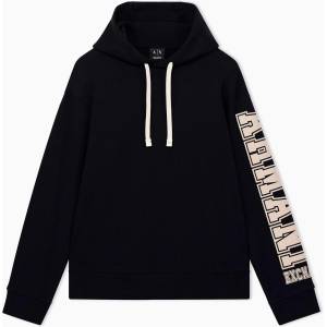 Giorgio Armani Суичър Armani Exchange Mens Over the Head Cotton Hoodie - Black