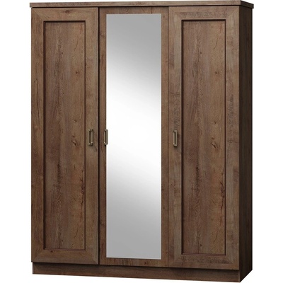 Jarstol Трикрилен гардероб с огледало Tadeusz T-15 дъб лефкас