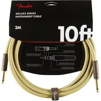 FENDER Deluxe Series Instrument Cable, Straight/Angle 10 Tweed