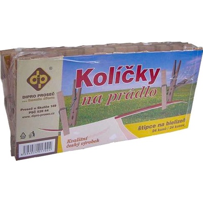 Dipro kolíčky na prádlo 24 ks 7,5 cm dřevo – Zboží Mobilmania