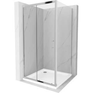 Mexen Apia плъзгаща се душ кабина 90 x 90 см, прозрачна, хром + поддушово (840-090-090-01-00-4010)