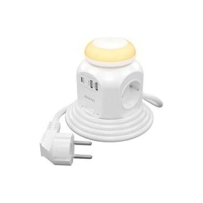 AISENS 1 Plug + 3 USB 1,8 m Switch (ASPS-2A1CLPQ02-W)