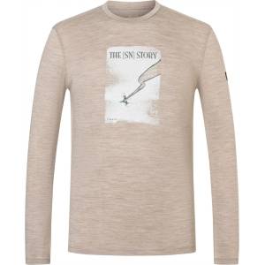 super. natural Мъжка блуза с дълъг ръкав super. natural The SN Story L/S Longsleeve - Vintage Khaki / Various - размер M (216-9146-0311)