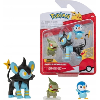 Jazwares Pokémon Battle Set akční Axew KLuxio a Piplup