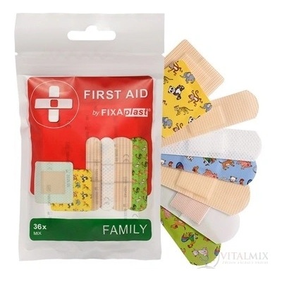 FIXAplast FIRST AID FAMILY náplasť MIX stripy 36 ks
