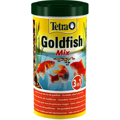TETRA Pond Gold Fish Mix - пълноценна хранителна смес за ежедневно хранене на всички златни рибки в градински езера - 4 литра