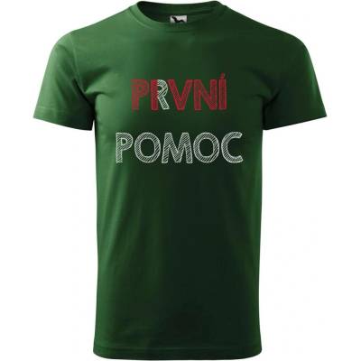 Dobrý Triko pánské tričko Pivní pomoc Lahvově zelená
