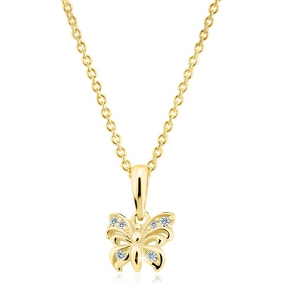Gemmax Zlatý dětský řetízek s motýlkem cutie se zirkony C2226 GBSYB-00694-36261