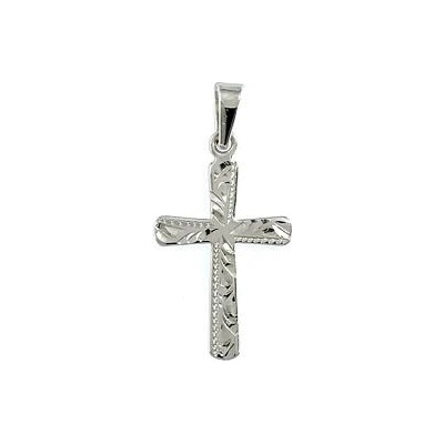 Infinitysilver Stříbrný přívěsek křížek rytý 44142