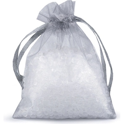 Dárkový pytlík 7x9 cm organza - šedá (5 ks)