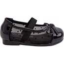 Detské balerínky s mašličkou eko kožené čierne