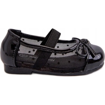 Detské balerínky s mašličkou eko kožené čierne