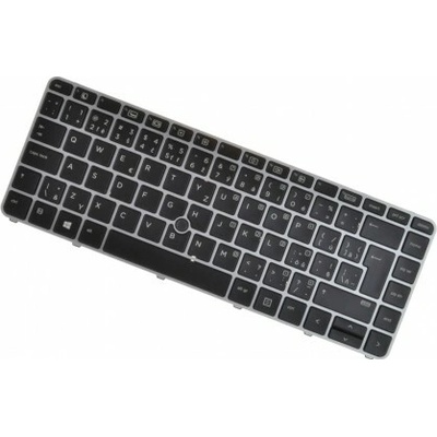 HP ProBook 740 G3 Klávesnica CZ / SK Strieborný rámček, podsvietená
