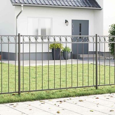 vidaXL Prvek plotu ASSEN 170 x 130 cm Ocel Šedá