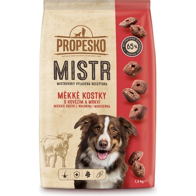 Propesko Mistr Adult mäkké krúžky s hovädzím 1,5 kg