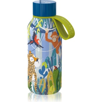 Quokka Solid Kids термобутилка със закачалка Jungle 330ml