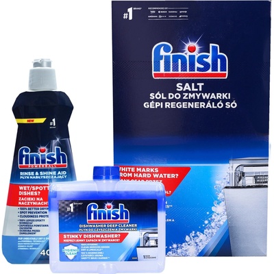 Finish sada do myčky sůl 1,5 k g+ leštidlo Fresh 400 ml + čistič 250 ml