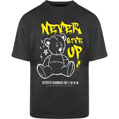 Hoodstyle Тениска Oversize Never Give Up0009 - Черен, размер 2XL