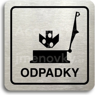 ACCEPT Piktogram odpadky - stříbrná tabulka - černý tisk