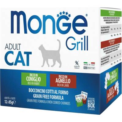 Monge Cat Grill králík / jehně 12 x 85 g