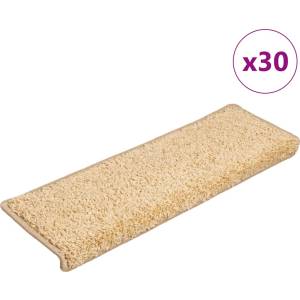 vidaXL Изтривалки за стълби, 30 бр. , 65x21x4 см, кремави, с правоъгълен ръб (3365829)