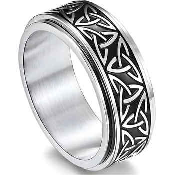 HARAHU Пръстен CE-32080 - Сребърен / Черен / 52mm KP32080 (CE-32080)